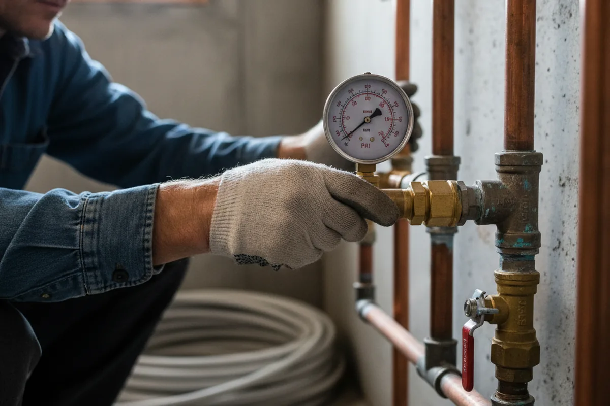 Pressure testing a repaired line during Water Line Repair in Inver Grove Heights